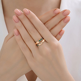 Кольцо SOKOLOV - Золото 585, Изумруд (арт. 717252)