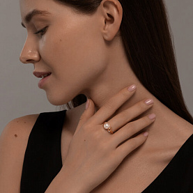 Кольцо Diamant - Серебро 925, Жемчуг культивированный, Фианит (арт. 93-310-02069-1)