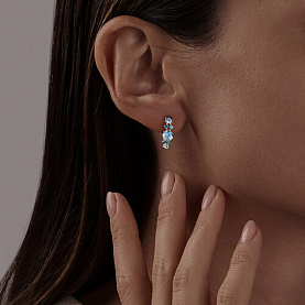 Серьги SOKOLOV - Золото 375, Топаз, Топаз лондон (арт. 37725352)