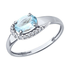 Кольцо Diamant - Серебро 925, Топаз, Фианит (арт. 94-310-00183-1)