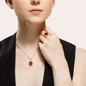 Кольцо Diamant - Серебро 925, Янтарь (арт. 93-310-00849-1)