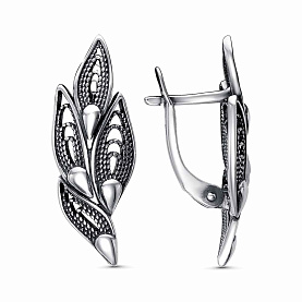 Серьги Красная пресня - Серебро 925 (арт. 33015762)