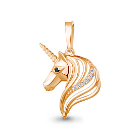 Подвеска Аквамарин - Серебро 925, Синтетический нанокристал, Фианит (арт. 24837АЧ.6)