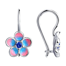 Серьги SOKOLOV - Серебро 925, Фианит, Эмаль (арт. 94024040)