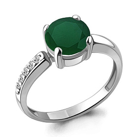 Кольцо Аквамарин - Серебро 925, Агат, Фианит (арт. 6943809А.5)