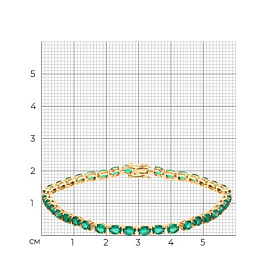 Браслет SOKOLOV - Золото 585, Синтетический изумруд (арт. 750591)