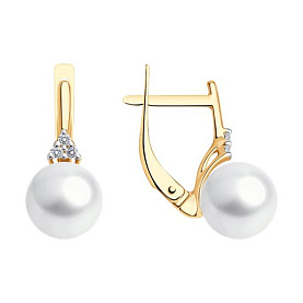 Серьги SOKOLOV - Золото 375, Жемчуг культивированный, Фианит (арт. 37792350)