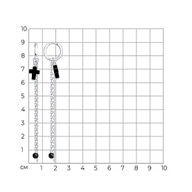 Серьги Diamant - Серебро 925, Гематит (арт. 94-321-00033-1)
