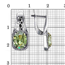 Серьги Красная пресня - Серебро 925, Фианит (арт. 33814044-15)