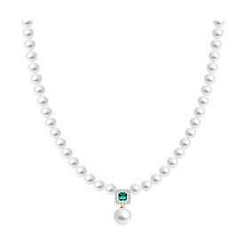 Колье SOKOLOV - Золото 585, Жемчуг культивированный, Изумруд, Сапфир (арт. 797115)