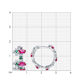 Серьги SOKOLOV - Серебро 925, Синтетический рубин, Фианит (арт. 84020041)