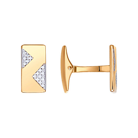 Запонки SOKOLOV - Золото 585, Фианит (арт. 160036)