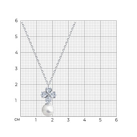 Колье SOKOLOV - Серебро 925, Жемчуг имитация, Фианит (арт. 94071094)