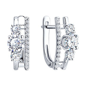 Серьги SOKOLOV - Золото 585, Фианит (арт. 0200990-3)