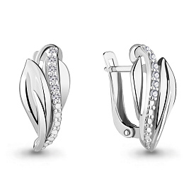 Серьги Аквамарин - Серебро 925, Фианит (арт. 46893А.5)