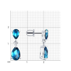Серьги Diamant - Серебро 925, Кристалл (арт. 94-122-00211-1)