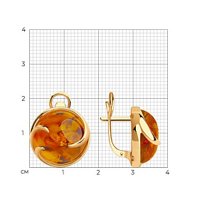 Серьги Diamant - Серебро 925, Янтарь (арт. 93-320-00840-2)