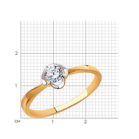 Кольцо SOKOLOV - Золото 375, Фианит (арт. 018812-4)