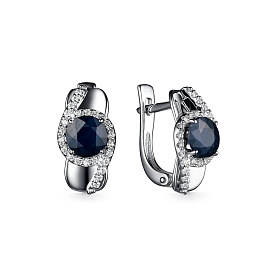 Серьги Дар - Серебро 925, Сапфир, Сапфир розовый, Фианит (арт. С-5069рс110800)