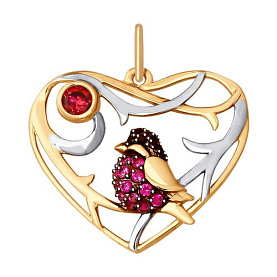 Подвеска SOKOLOV - Золото 585, Фианит (арт. 035333)