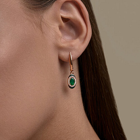 Серьги SOKOLOV - Серебро 925, Агат, Фианит (арт. 92025343)