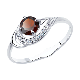 Кольцо Diamant - Серебро 925, Гранат, Фианит (арт. 94-310-00555-2)
