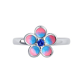 Кольцо SOKOLOV - Серебро 925, Фианит, Эмаль (арт. 94013129)