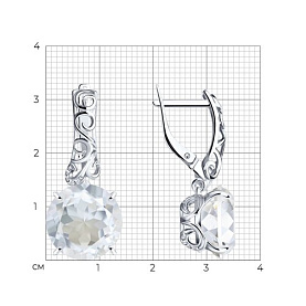 Серьги SOKOLOV - Серебро 925, Горный хрусталь, Фианит (арт. 92020645)