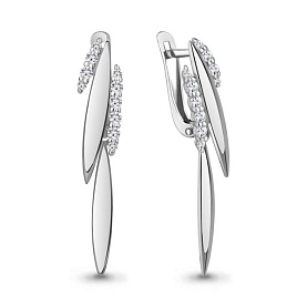 Серьги Аквамарин - Серебро 925, Фианит (арт. 49772А.5)