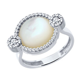 Кольцо Diamant - Серебро 925, Перламутр, Фианит (арт. 94-310-02314-1)