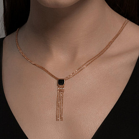 Колье Diamant - Серебро 925, Оникс, Фианит (арт. 93-370-02083-1)