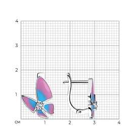Серьги SOKOLOV - Серебро 925, Фианит, Эмаль (арт. 94023533)