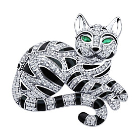 Брошь SOKOLOV - Серебро 925, Фианит, Эмаль (арт. 94049011)