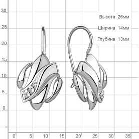 Серьги Аквамарин - Серебро 925, Фианит (арт. 49209А.5)