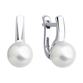 Серьги SOKOLOV - Серебро 925, Жемчуг имитация (арт. 94022487)