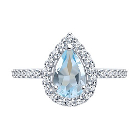 Кольцо SOKOLOV - Серебро 925, Синтетический ситалл , Фианит (арт. 92014336)