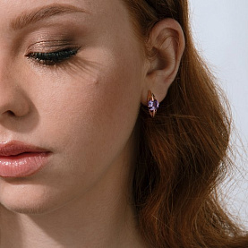 Серьги ЮФ Династия - Золото 375, Аметист (арт. 026842-5340)