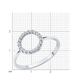 Кольцо SOKOLOV - Серебро 925, Фианит (арт. 94013772)