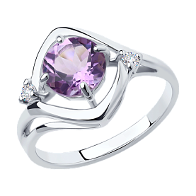 Кольцо Diamant - Серебро 925, Аметист, Фианит (арт. 94-310-00603-2)