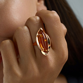 Кольцо SOKOLOV - Серебро 925, Янтарь пресс. (арт. 83010038)