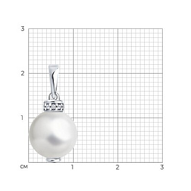 Подвеска Diamant - Серебро 925, Жемчуг синтетический, Фианит (арт. 94-130-00092-1)