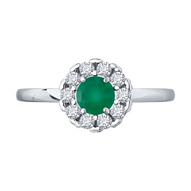 Кольцо Diamant - Серебро 925, Агат, Фианит (арт. 92014644)