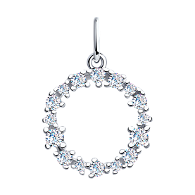 Подвеска SOKOLOV - Серебро 925, Фианит (арт. 94032330)