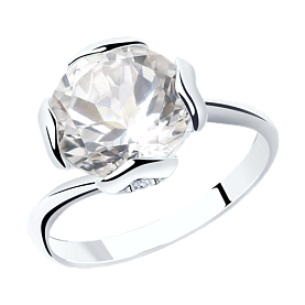 Кольцо SOKOLOV - Серебро 925, Горный хрусталь, Фианит (арт. 92011795)