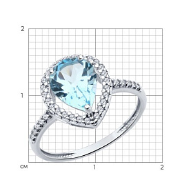 Кольцо Diamant - Серебро 925, Топаз, Фианит (арт. 94-310-02047-1)