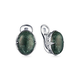 Серьги Дар - Серебро 925, Жадеит, Фианит (арт. С-3633рк411800)