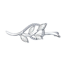 Брошь SOKOLOV - Серебро 925, Фианит (арт. 94040068)