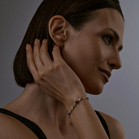 Браслет SOKOLOV - Серебро 925, Гранат, Фианит, Цитрин (арт. 92050155)