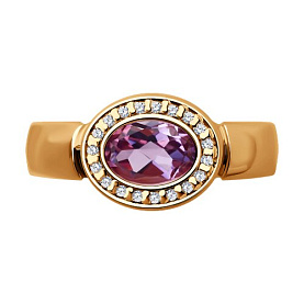 Кольцо SOKOLOV - Серебро 925, Аметист, Фианит (арт. 92014555)
