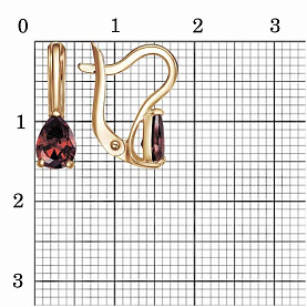 Серьги Красная пресня - Серебро 925, Фианит (арт. 33814951-18)